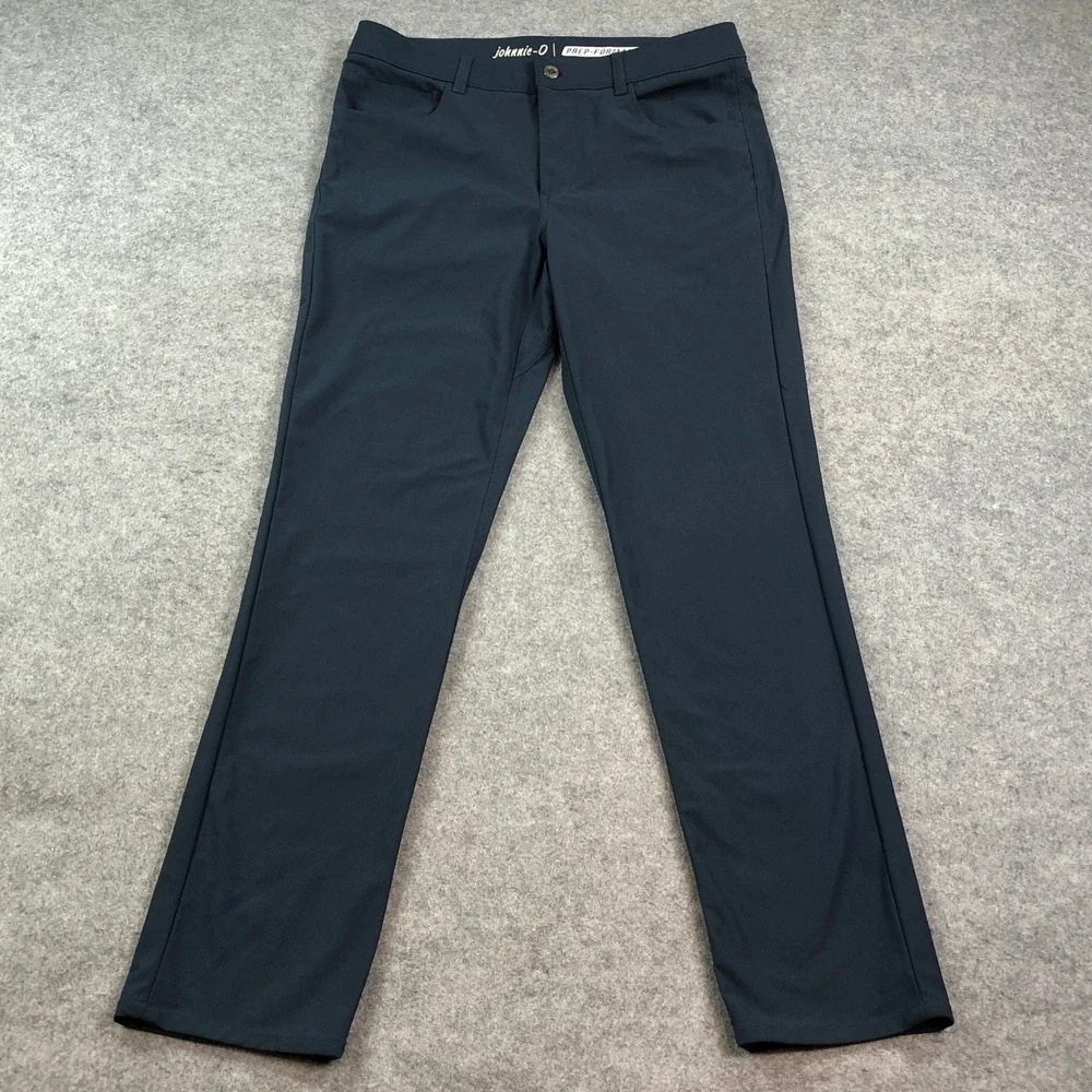 Johnnie-O PREP-FORMANCE Mens Pants 34x32 Navy Blue Country Club Golf Stretch